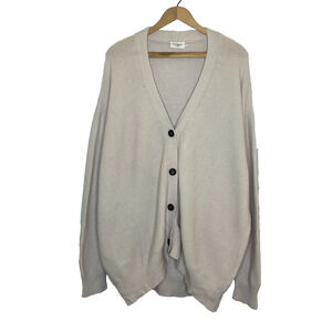 Woman XL The Reset R-Label Wool Cashmere Blend Beige Cardigan Oversized Sweater